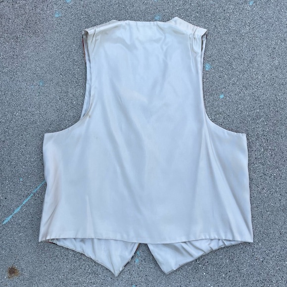 Vintage faux Patchwork Multi Print Vest one size fits most preloved made in USA - Picture 2 of 6